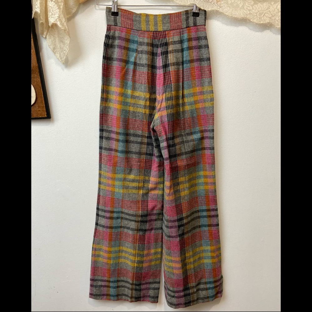 Peerless of Boston • Plaid Wide Leg Trousers - Picture 2 of 8